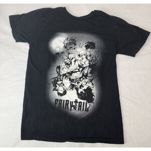 Anime Fairy Tail T-Shirt Black FairyTail Shonen Fantasy Hiro Mashima Size XS